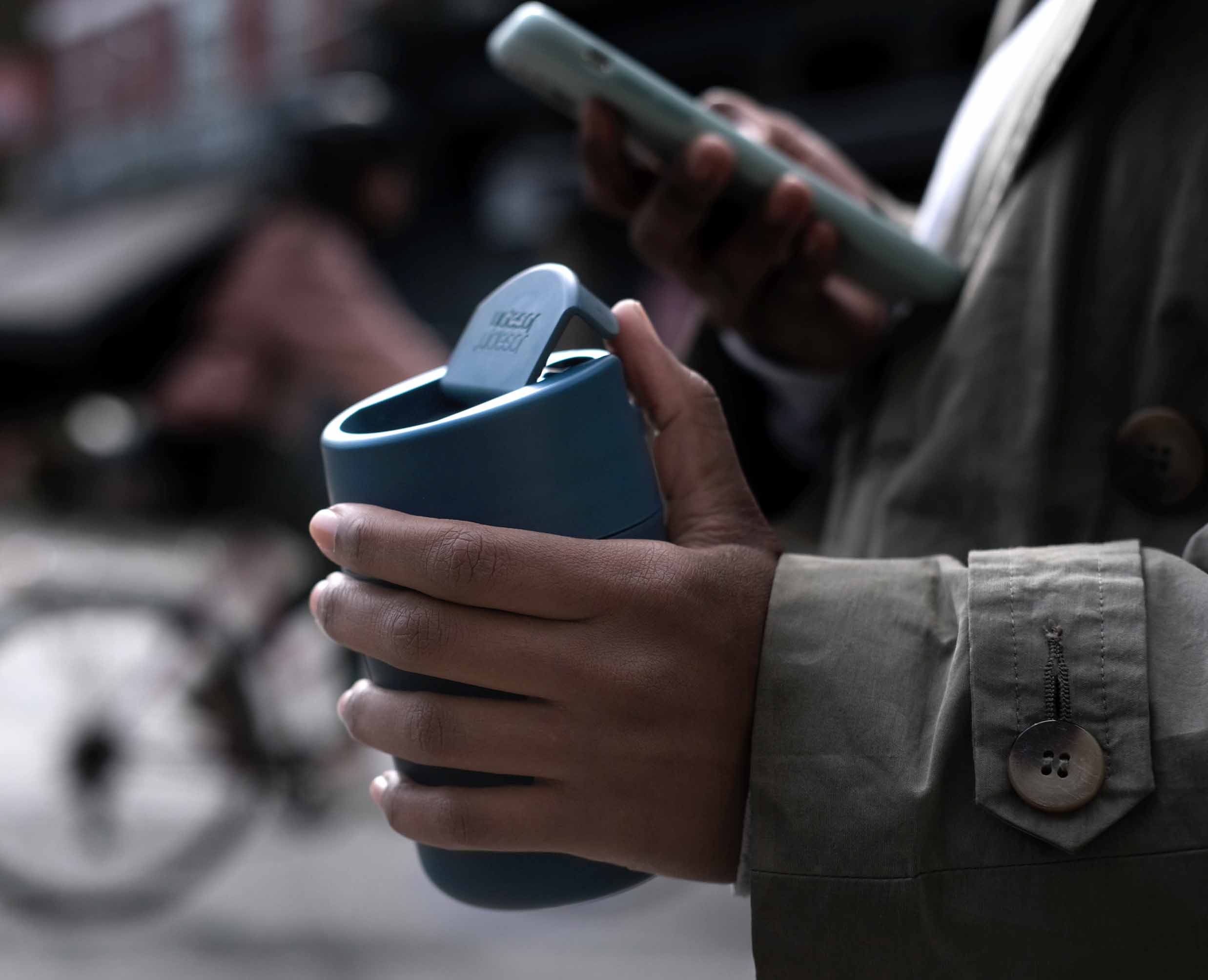 Sipp™ Blue Travel Mug with Hygienic Lid 340ml - Image 3