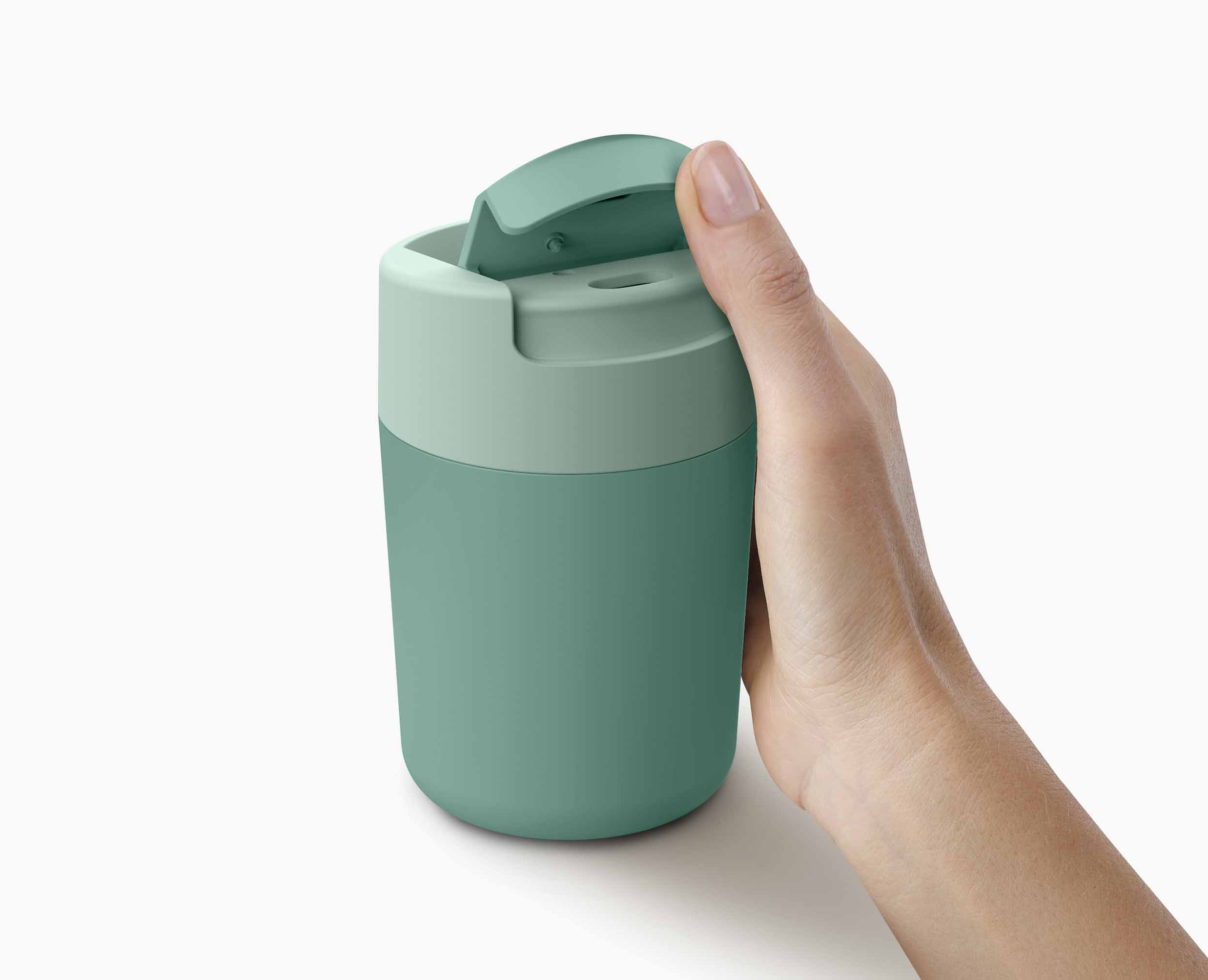 Sipp™ Green Travel Mug with Hygienic Lid 340ml - Image 4