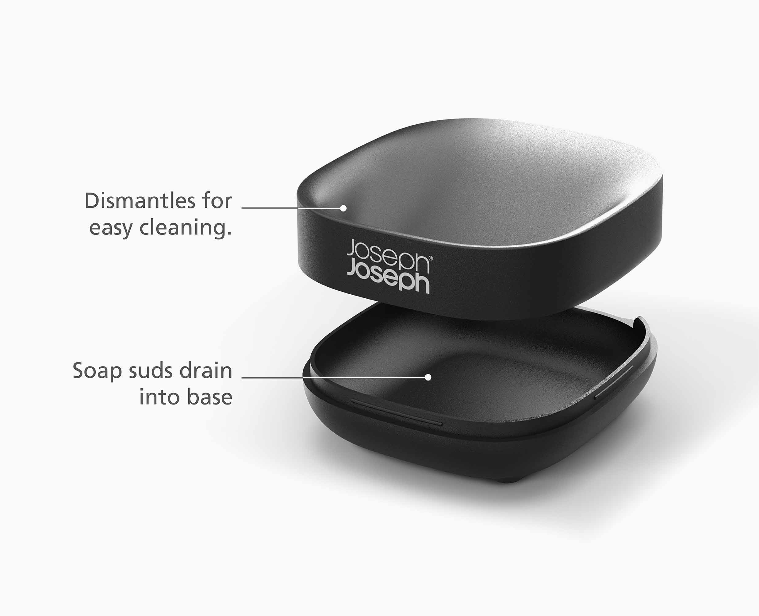 Slim™ Compact Matt Black Soap Dish - Image 8