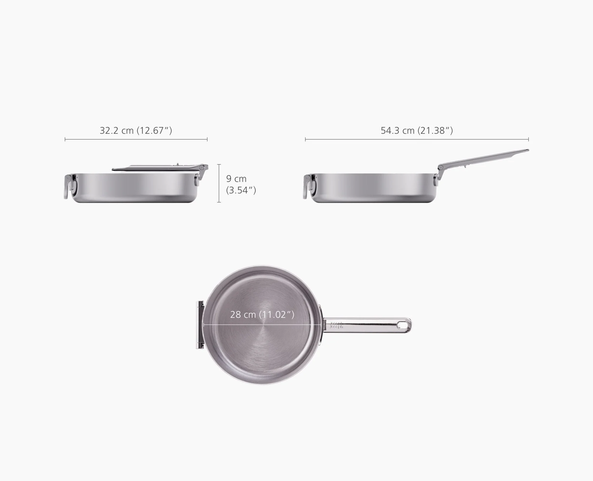 Space Steel Folding Handle 28cm Saute Pan & Lid - Image 6