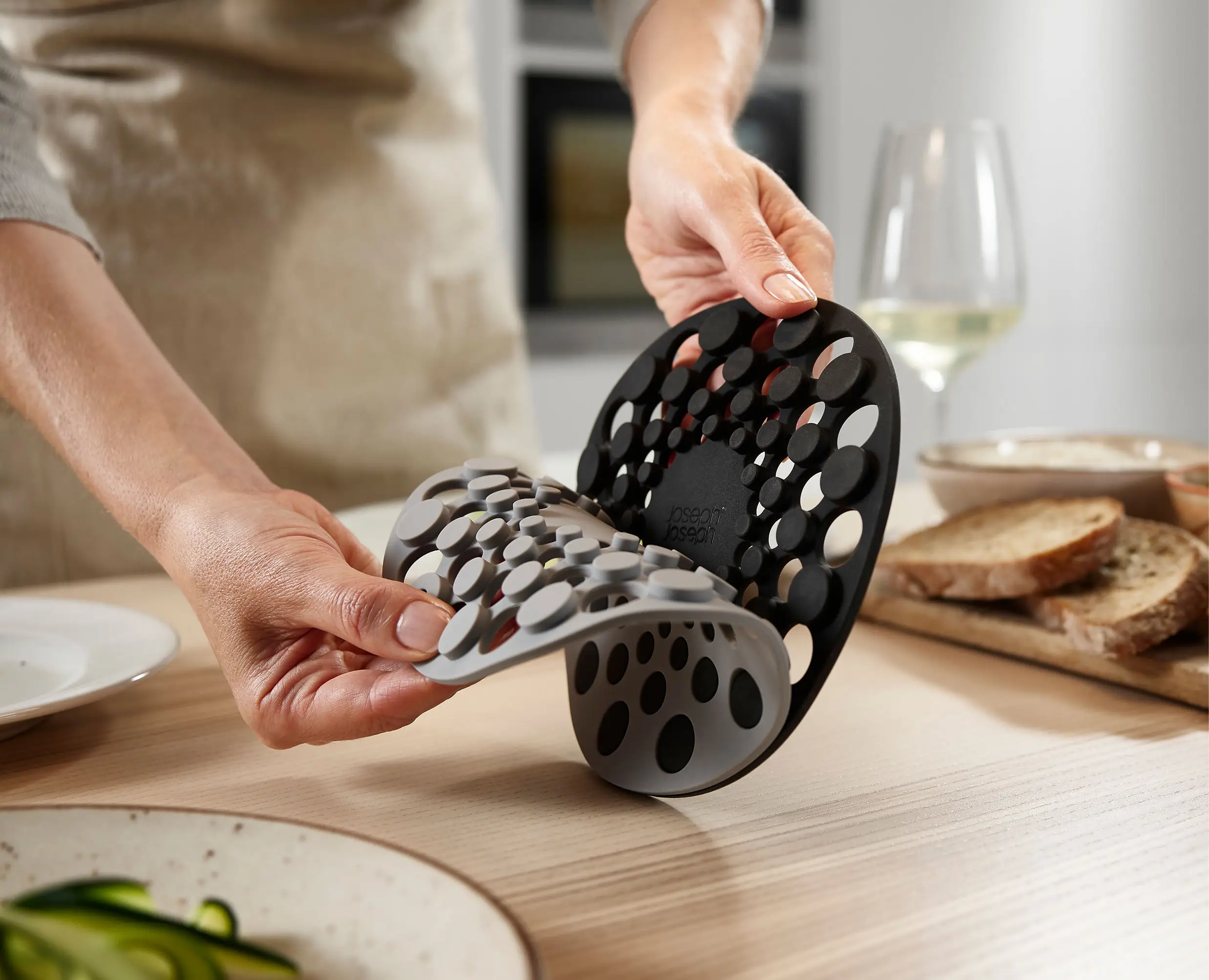 Spot-On™ Set of 2 Grey Silicone Trivets - Image 4