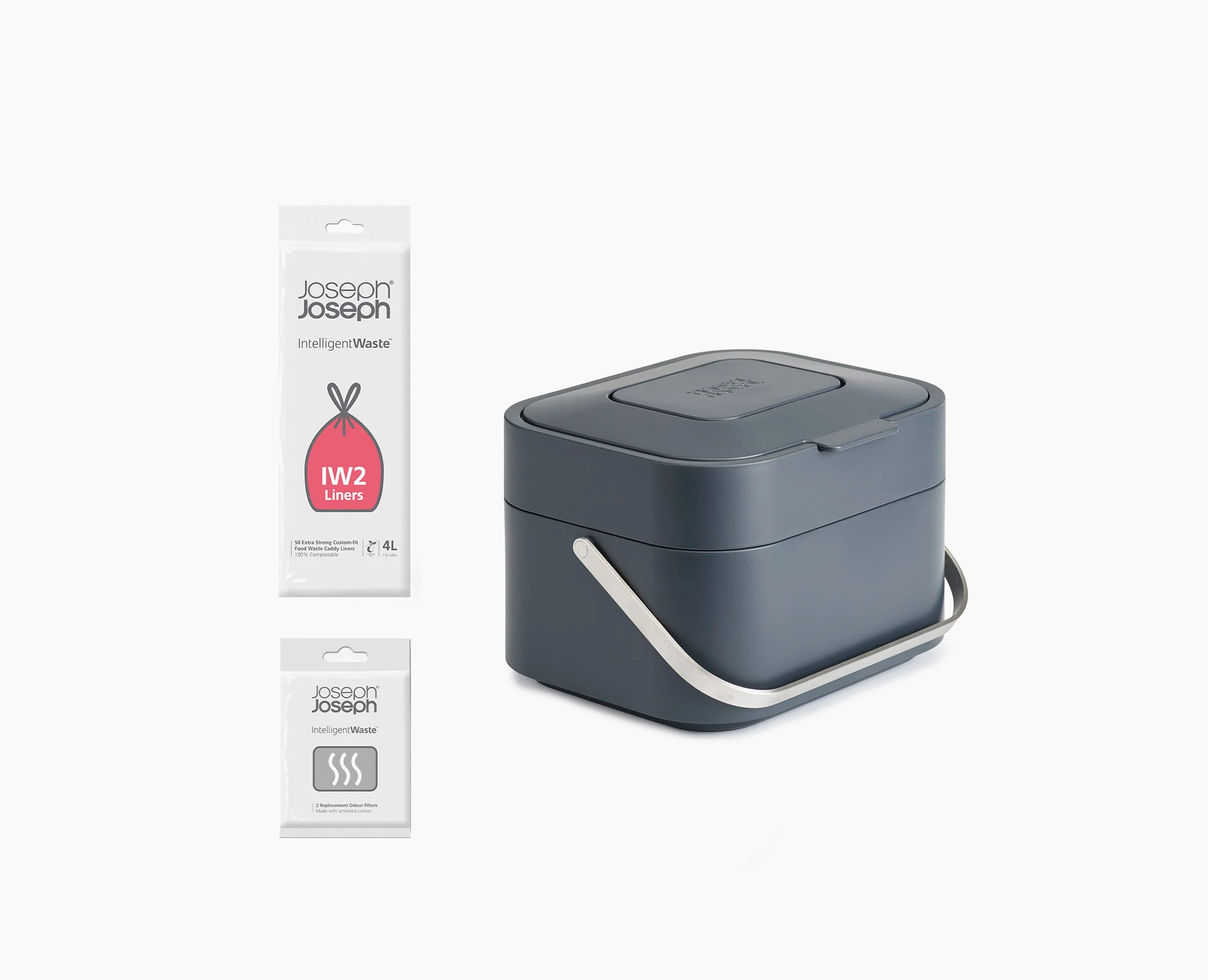 Stack 4L Grey Food Waste Caddy Starter Set - Image 3