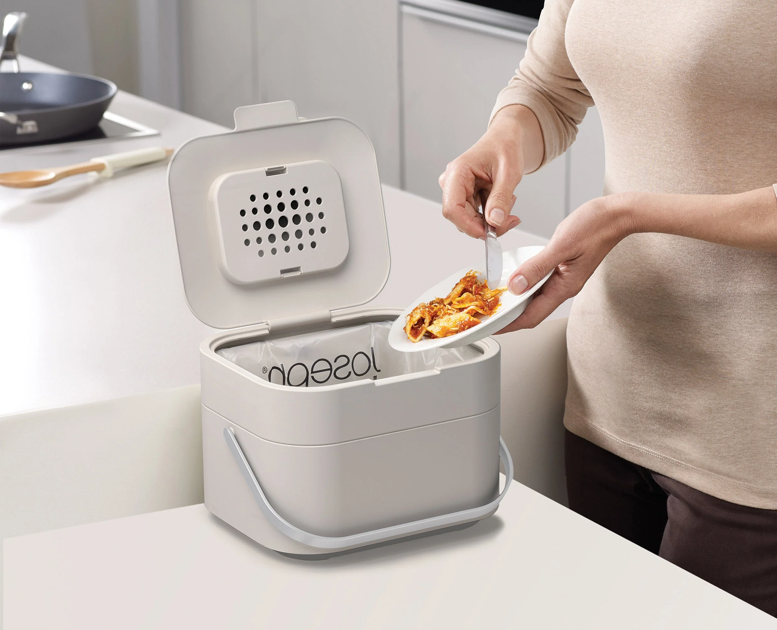 Stack 4L Stone Food Waste Caddy Starter Set - Image 4