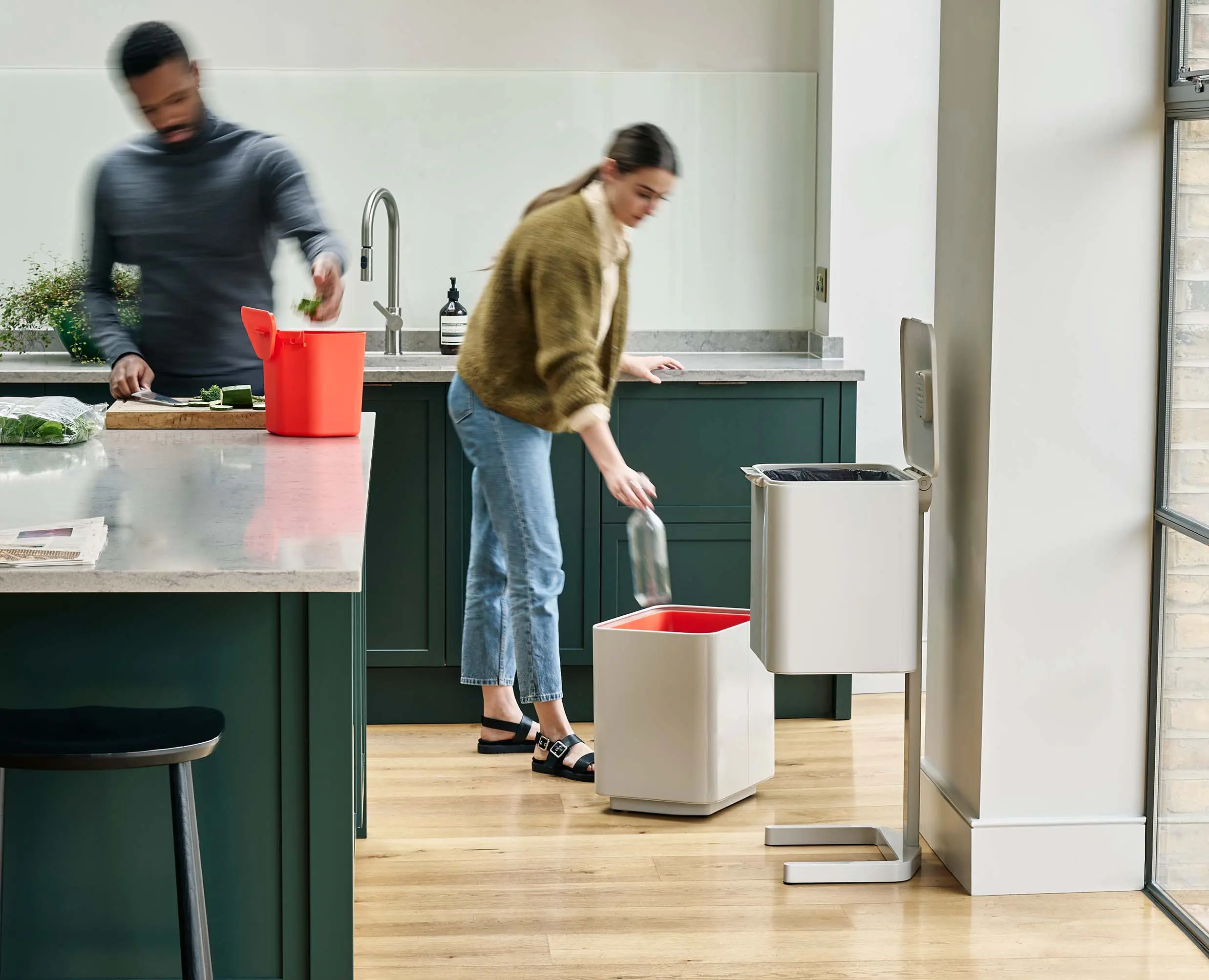 Totem Max 60L Stone Waste & Recycling Bin - Image 3